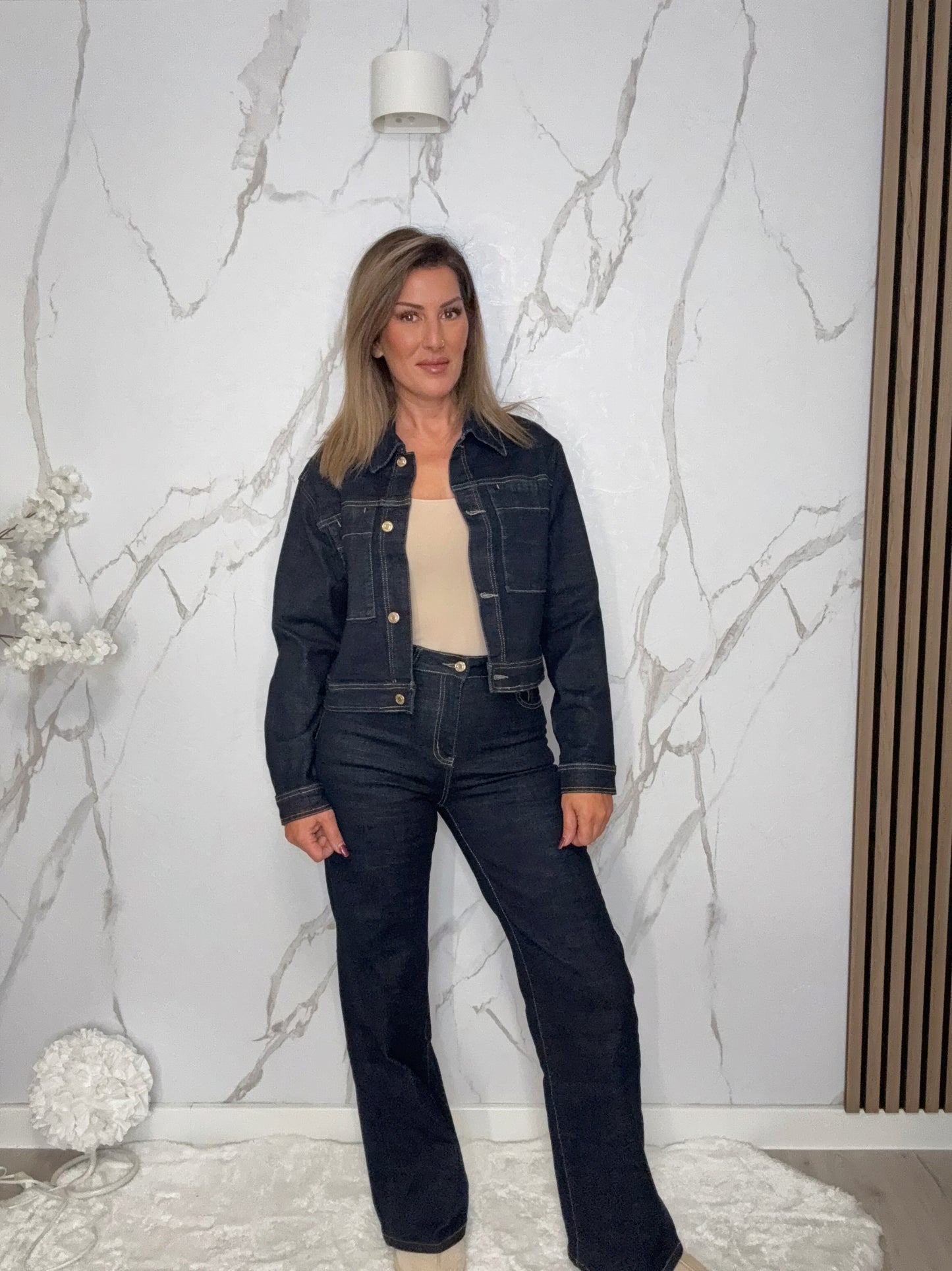 Jeans Jacke Navi