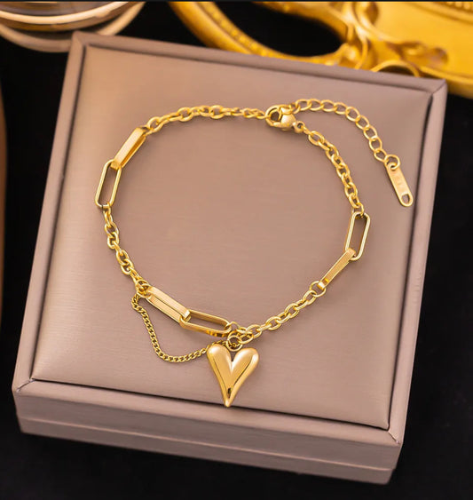 Armband Charm Heart 18K Vergoldet