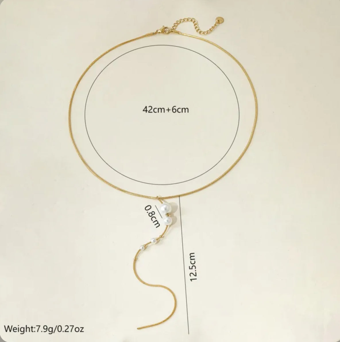 T- Kette mit Perlen für Hals und Wirbelsäule