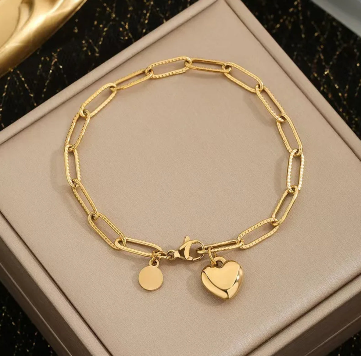Set Charmed Herz aus Kette und Armband Gold