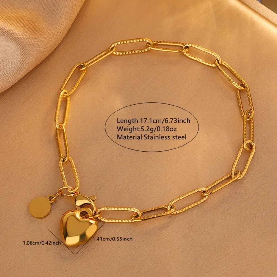 Set Charmed Herz aus Kette und Armband Gold